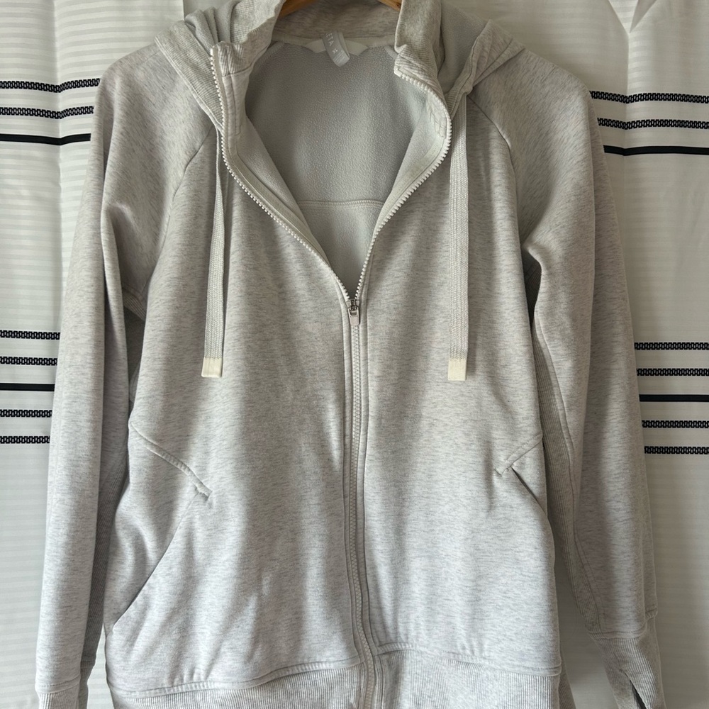 Athleta Light Gray Zip-Up Hoodie